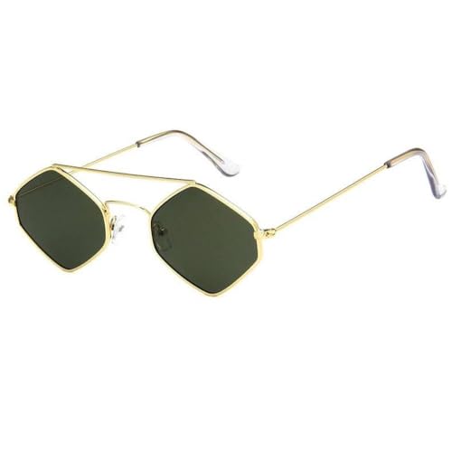 Lunettes de soleil carrées vintage en alliage métallique à double pont pour femme