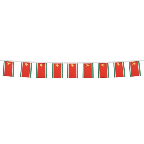 Image of AZ FLAG Guadeloupe Independentist 6 meters BUNTING Flag 20 flags 9'' x 6'' - Guadeloupean STRING flags 15 x 21 cm