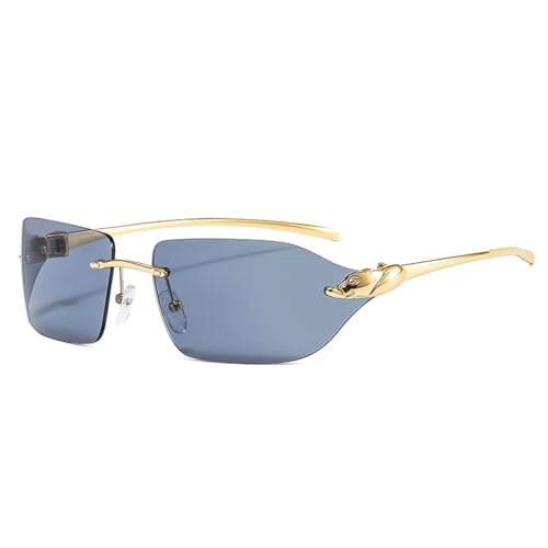 Lunettes de soleil sans monture UV400 en alliage pour femmes et hommes
