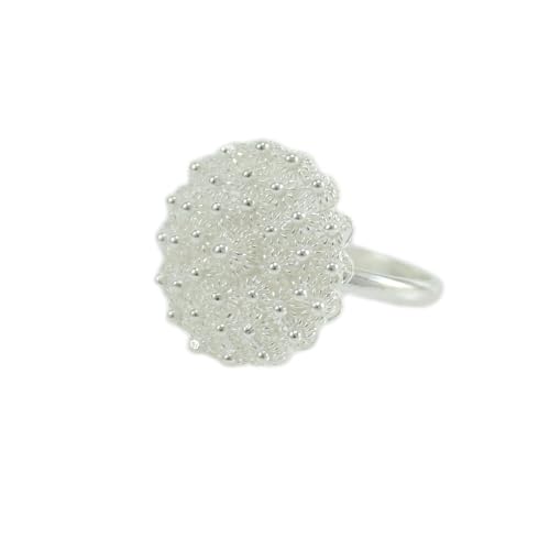 Bague alliance sarde en argent filigrane rhodié faite main