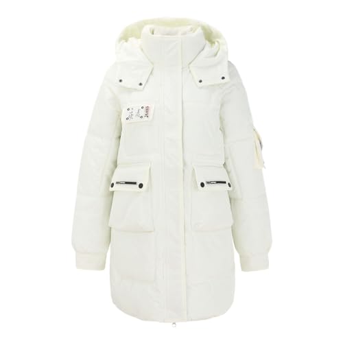 Manteau d'hiver blanc pour femme idéal pour le quotidien en ville L