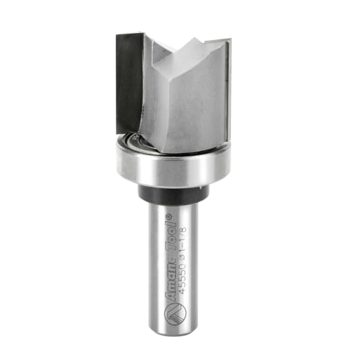 Image of Amana Tool 45550 Carbide Tipped Flush Trim Plunge Template Router Bit 1-1 /8 Dia x 1 Inch x 1 /2 Shank with Upper Ball Bearing