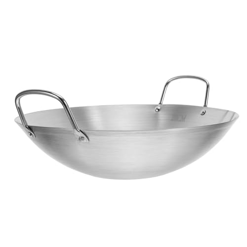 Wok de acero inoxidable con doble mango y gran capacidad miniatura 1