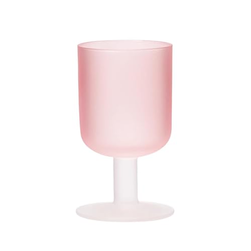 ZKALQECNF Leche Copa de cristal rosa, 9,5 oz. Vasos esmerilado con tallo for agua, zumo, vino y cócteles Bebidas