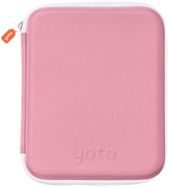 Yoto Card Case in Think Pink – Kids Yoto Accessory, Soft Portable Folder with Zipper & 64 Pockets for Yoto Player & Mini Audiobook Cards, Card Binder Holder with Sleeves for Travel
