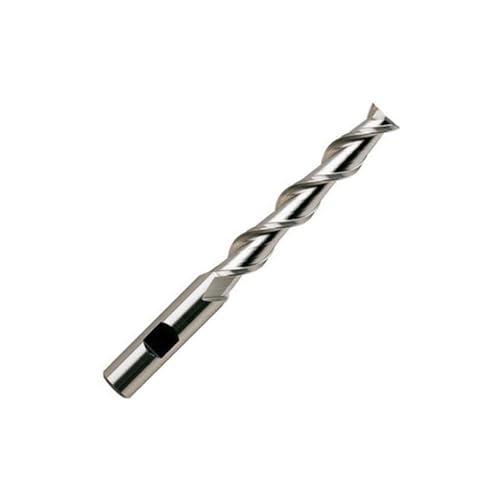 YG-1 - 19109 E1072 High Speed Steel (HSS) Square Nose End Mill, Extra Long Reach, Weldon Shank, Uncoated (Bright) Finish, 42 Deg Helix, 2 Flutes, 6.25