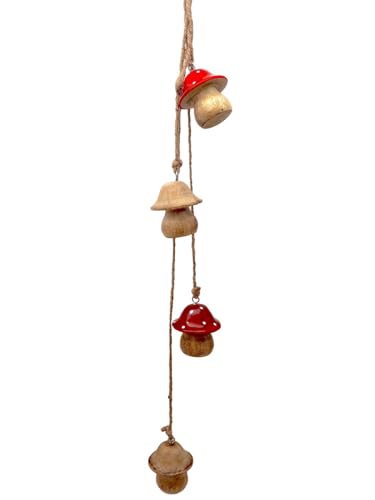 Girlande Pilz Holz Fliegenpilz Natur Hängedeko Deko Herbst 70 cm