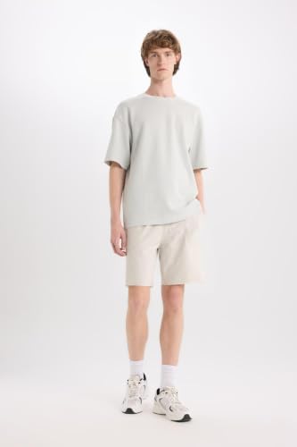 DeFacto%100 Pamuk Slim Fit Dar Paça Cepli Basic Şort B8673AX25SM