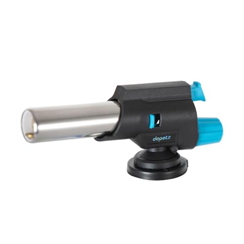 Dapetz ® Soplete para todos los tanques de butano, recargable, con bloqueo de seguridad y llama ajustable, perfecto para postres, crema brulee, barbacoa y gas butano no incluido