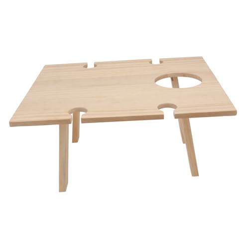 Table pliable extérieure en bois anti-renversement pour verre - 2