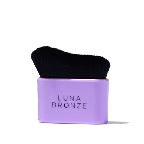 Luna Bronze Contour Blending Brush | Sculpted Kabuki Brush for Self Tan or Liquid Foundation Application | Easily Achieve Self Tan Contour Look | Quality with Multiple Uses & Vegan Bristles (1 item)