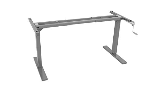 Ergo Elements Grey Manual Height Adjustable Stand Up Desk Frame Crank System Ergonomic