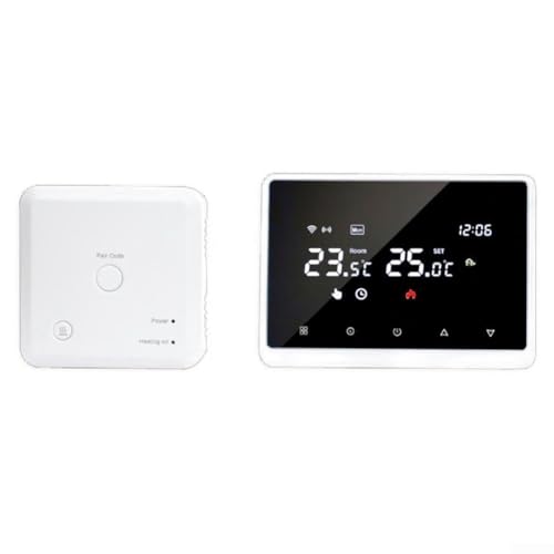 Termostato inteligente WiFi programable para el hogar, control remoto Tuya/Smart Life, termostato inteligente WiFi inalámbrico para calderas montadas en la pared/calefacción de suelo de agua ()
