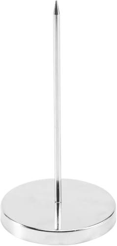 Silver Safe Memo Holder Spike Stick for Bill Receipt Note Paper Order Office Desk, Desk Accessories and Workspace Organizers
