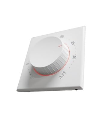 Jadeshay Thermostat de Chauffage Mécaniques pour Électriques Chauffage au Sol 16A Régulateur de Température avec Sonde Intégrée Bouton pour Chauffage et Climatisation 0-35 °C Blanc