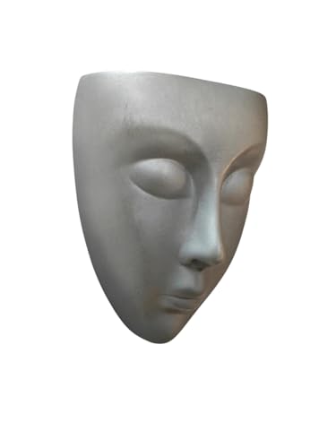 Image of Ceramic Lady Face Wall Hanging Planter | 17.5 x 13.5 cm Abstract Face Vase for Indoor Wall, Living Room, Balcony & Home Decor (Grey)