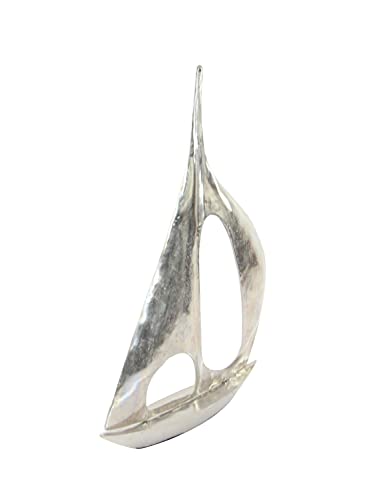 Deco 79 Coastal Aluminum Sail Boat Sculpture, 28" X 6" X 37", Silver #TOP3
