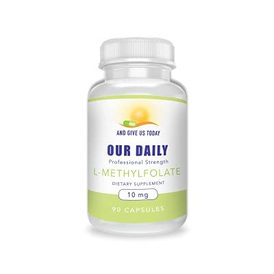 Our Daily Vites L-Methylfolate 10 mg / 10000 mcg Maximum Strength Active Folate, 5-MTHF, Filler Free, Gluten Free, Non-GMO, Vegetarian Capsules 90 Count (3 Month Supply) (90)