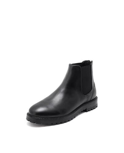 Buy Rarez Men's Gum-1 Black Leather Fabric Chelsea Boots at Amazon.in - Image 6
