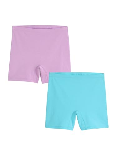 Image of mackly Girls Mini Innershorts (Pack of 2) - Lightweight Cotton 2-in-1 Panty Shorts with Built-in Gusset, Full Coverage, Tag-Free Comfort