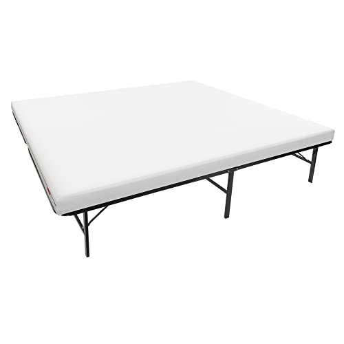 i-flair Metallbett Gästebett Klappbett LETTO 140x200 cm mit Matratze Slick 12cm Höhe Faltbett auf Füßen mit Stauraum