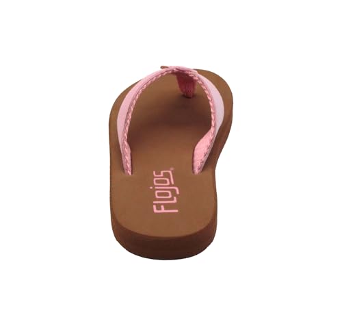 FLOJOS Flip Flop Sandal, Coral/Tan, 3 US Unisex Little Kid3