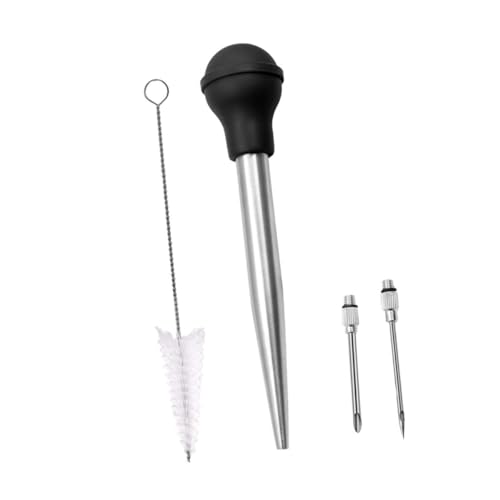 FELTECHELECTR Flavor Injector Kit Turkey Baster Bbq Injector for Turkey Pork Beef Chicken Cleaning Brush for Easy Clean-up