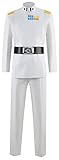 Thrawn Cosplay Costume Adult Men Military Uniform Halloween Accessories Suit (White, XXX-Large)
