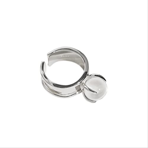 Bagues pour femmes d'exception, bague ronde en cristal et joaillerie fine en argent 925
