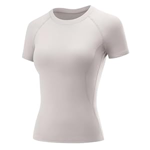 Rapbin Womens Gym Tops Workout Running Yoga Sports Shirts Short Sleeve Athletic Exercise Quick Dry Breathable T-Shirt