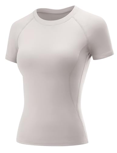 Rapbin Womens Gym Tops Workout Running Yoga Sports Shirts Short Sleeve Athletic Exercise Quick Dry Breathable T-Shirt