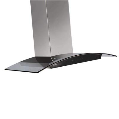 Glen 90cm 1250 m3/hr Curved Glass Wallmounted Kitchen Chimney Touch Sensor Controls Baffle Filters (6071, Black)