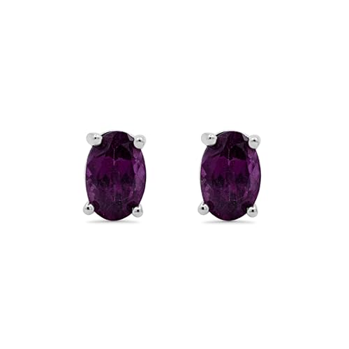 Rhodolith Granat Ohrstecker 925 Silber Edelmetall Schmuck Ohrstecker 5 x 3 mm, 6 x 4 mm Natürlich Monatsstein Januar Edelstein Ohrhänger (5 x 3 mm)