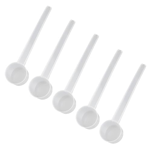 5 Pcs Measuring Spoon, Protein Scoop Set, Reusable Plastic Measuring Spoons, Measuring Cups 5g Spoons, Durable Home Catering, Multi-Purpose Kitchen Tool for Powders, Liquids, Baking & Healthcare (5g)