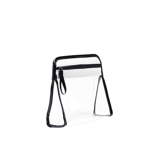 ZOOX Clarity, Luxury Toiletry Cosmetic Bag & Jetset Case w/Clear See-Thru Window, Travel TSA-Friendly (Ivory, Pouch, Small)