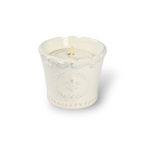 Bourbon Royalty Classic White Marquis Medium 10 Ounce Ceramic/Wax Scented Votive Jar Candle for Home or Office, Voodoo