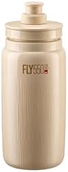 Elite Fly Tex Cycling Water Bottle 550ml – Beige – Ultra-Lightweight, BPA-Free, Easy-Squeeze Sports Bottle for Road, MTB & Gravel