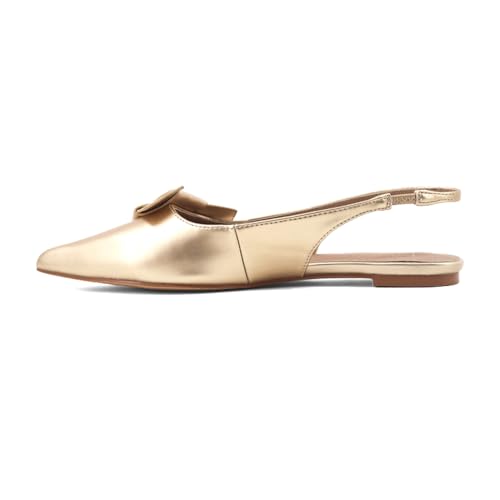 Womens Audrey Metallic Slingback Flats Casual - Gold3