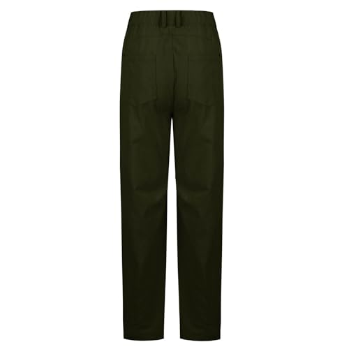 Corduroy Pants Women Barrel Mid-Rise Elastic Waist Cord Pants Wide Leg Dress Pants Baggy Casual Trouser with Pockets4