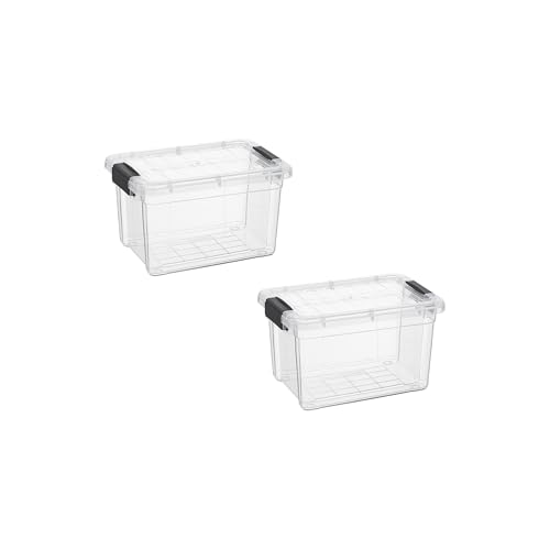 Image of Superio 1.4 Quart Mini Clear Plastic Storage Container with Lid, Stackable Small Organizer Box for Crayons, Art Supplies, Beads, Sewing, Stationery & Food Storage, 2 Pack