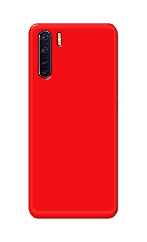 Image of Printed Hard Back Cover Case for Oppo F15 | Oppo F15s | Oppo A91 | Oppo Reno 3 4G Back Cover (Plain Red) -1803