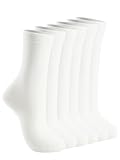 HAVE A TREE 3-12 Pack Women Crew Cotton Socks Long Soft Thin White Socks (H003-3W)