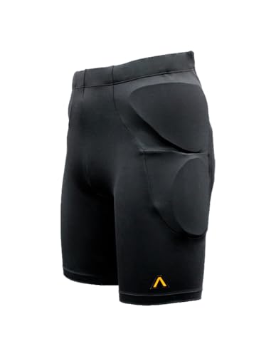 Aegis Defender Protective Padded Shorts for Snowboard, Skate, Ski, and Bike, 3D Protection for Hip, Butt, Thigh and Tailbone Featuring D3O (X-Large) Black