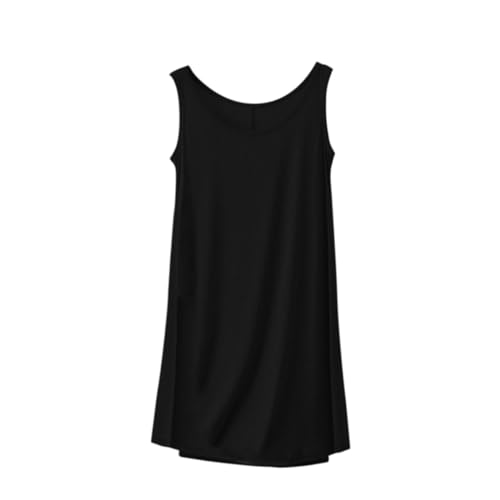 Zzalalana Nightgowns for Women Soft Cotton Sleeveless Tank Nightshirt Casual Comfy Loose Sleep Shirts Mini Babydoll Chemise Black