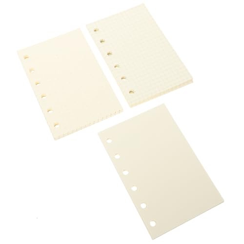 SAFIGLE Recambios para Cuaderno A7 3 Libros Papel de Recarga 6 Agujeros Hoja Suelta Papel Cuadriculado en Blanco y Punteado para Planificador y Agenda Personal