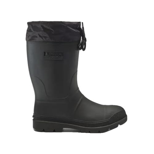 Kamik Forester Insulated Rubber Hunting Boots - Waterproof Insulated Boots for Men - Slip-Resistant Outsole for Hunting - Snow Shoes with Removable Liner - Mid-Calf Height, Black - 7