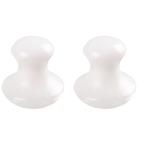 Uonlytech 2Pcs Gua Sha Facial Tools, White Jade Quartz Massage Gu...