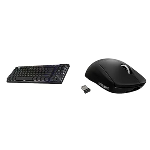 Image of Logitech G Pro X TKL Lightspeed Wireless Gaming Keyboard, Clicky + G Pro X Superlight Wireless Gaming Mouse Bundle - Black