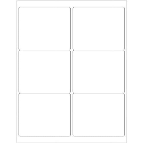 4 x 3.33 in. White Rectangle Laser Labels& Master Case - Pack of 6000