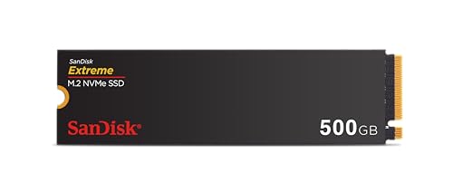 SanDisk Extreme M.2 NVMe SSD 500 GB (Interne SSD, PCIe Gen 4.0, bis zu 5.000 MB/s, nCache-Technologie, 5 Jahre Garantie)